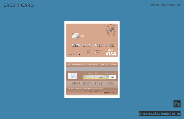 Beispielvorschau für eine Visa-Debitkarte der Iran Sepah Bank Iran
